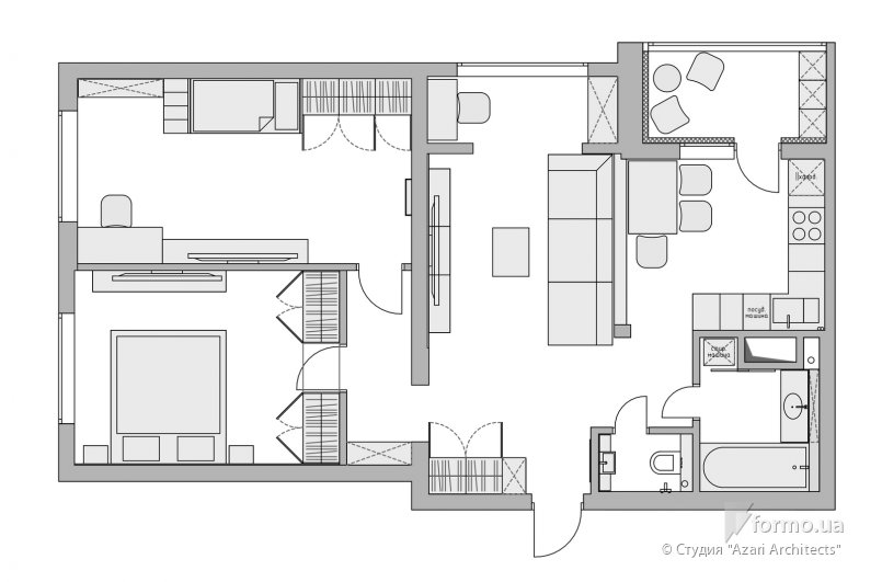 Квартира в современном стиле , Студия &quot;Azari Architects&quot;, Дизайн интерьеров Formo.ua