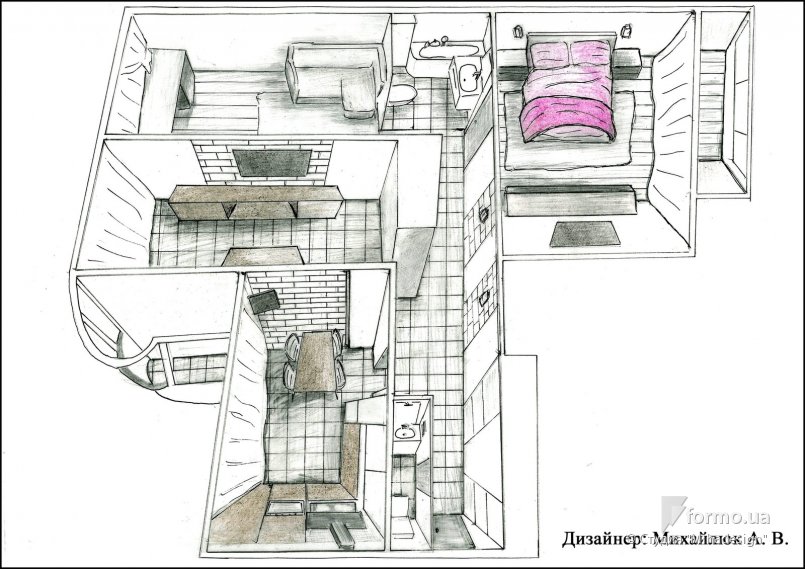 Loft для молодых, Студия &quot;Mihadesign&quot;, Дизайн интерьеров Formo.ua