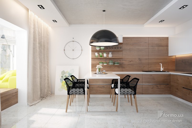 Wood &amp; Concrete, Juliya Butova interior design , Кухня, Дизайн интерьеров Formo.ua