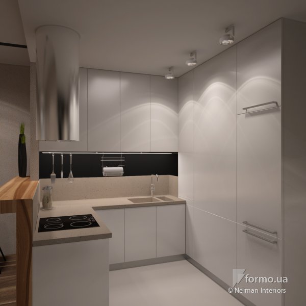 Квартира-студия нестандартной планировки, Neiman Interiors, Кухня, 47 м2, Дизайн интерьеров Formo.ua