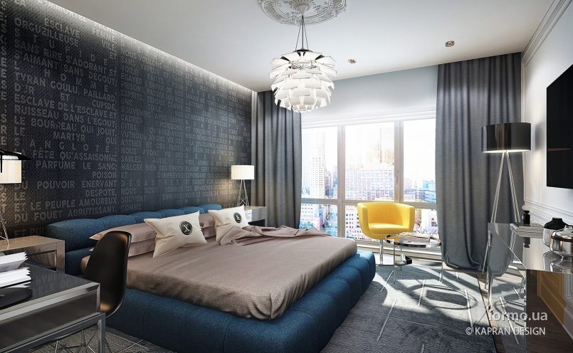 NAVY BLUE BEDROOM, KAPRAN DESIGN, Спальня, Дизайн интерьеров Formo.ua