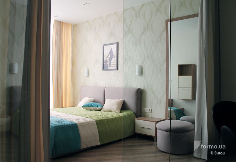 A palette of celadon and green apple, Buro8, Спальня, Дизайн интерьеров Formo.ua