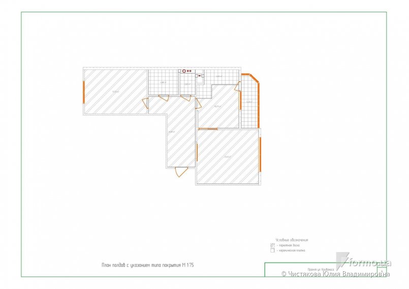 Чертежи квартиры на улице Сикорского, Чистякова Юлия Владимировна, Чертежи, Дизайн интерьеров Formo.ua