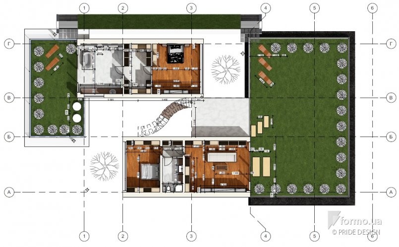 Ванная комната Bathroom Garden, PRIDE DESIGN, Чертежи, Дизайн интерьеров Formo.ua