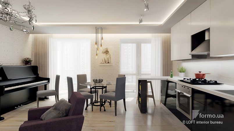 Loft, LOFT interior bureau, Кухня, Дизайн интерьеров Formo.ua