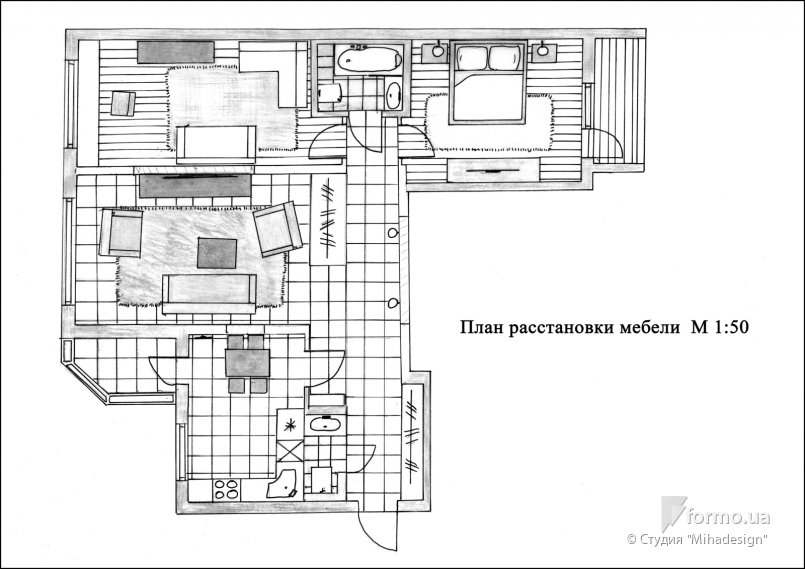 Loft для молодых, Студия &quot;Mihadesign&quot;, Дизайн интерьеров Formo.ua