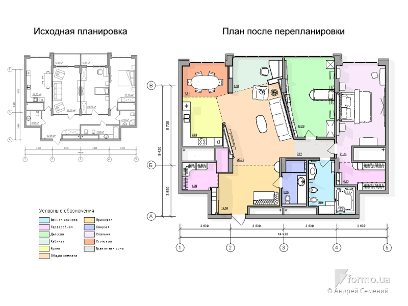 Трехкомнатная квартира в ЖК &quot;Новопечерские Липки&quot;, Андрей Семений, Чертежи, Планировка, Дизайн интерьеров Formo.ua