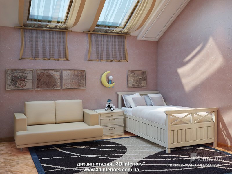 Две детские в классическом коттедже, Дизайн-студия &quot;3D Interiors&quot;, Детская комната, Дизайн интерьеров Formo.ua