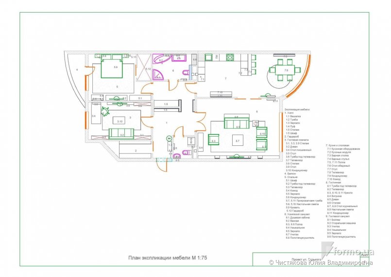 Чертежи квартиры на ул. Горького, Чистякова Юлия Владимировна, Чертежи, Дизайн интерьеров Formo.ua