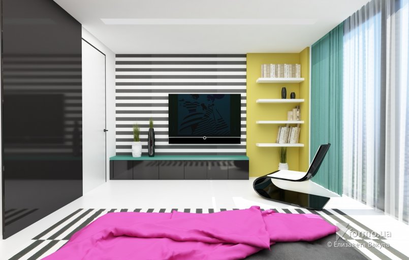 Pop Art Bedroom, Елизавета Вакула, Спальня, Дизайн интерьеров Formo.ua