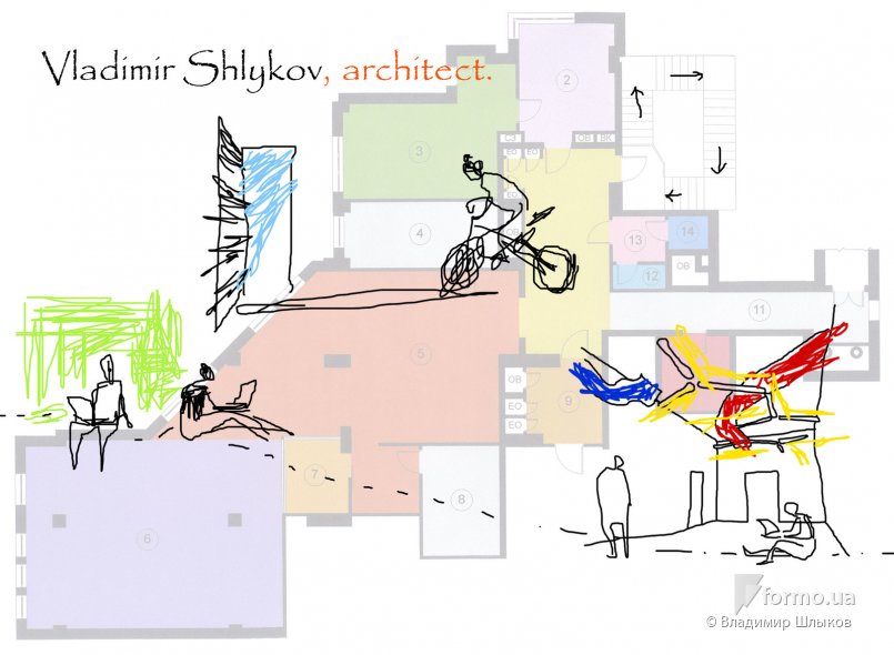 Интерьер офиса, Владимир Шлыков, Чертежи, Дизайн интерьеров Formo.ua