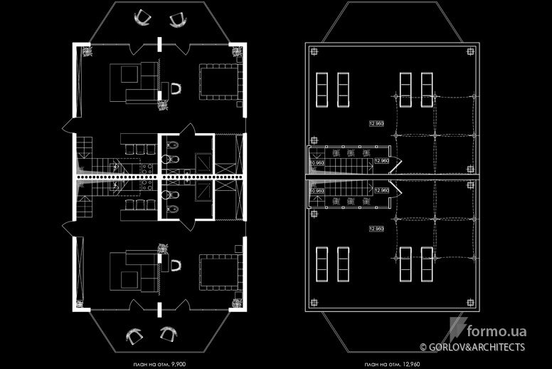 Дизайн апартаментов &quot;Коктебель&quot;, GORLOV&amp;ARCHITECTS, Чертежи, Дизайн интерьеров Formo.ua