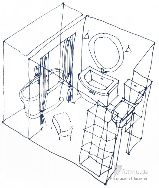 Эскизы квартиры &quot;Кошки и рыбки&quot;., Владимир Шлыков, Ванная/Санузел, Дизайн интерьеров Formo.ua