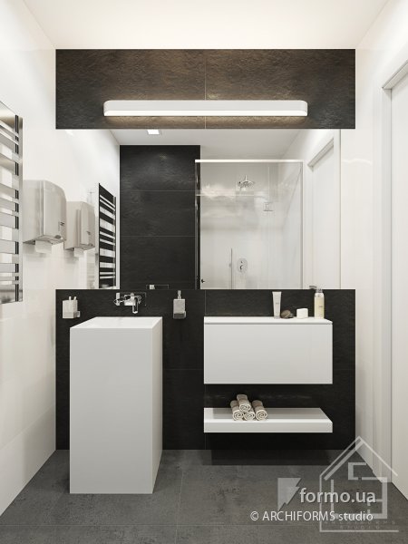 BLACK &amp; WHITE MINIMALISM, ARCHIFORMS studio, Ванная/Санузел, Дизайн интерьеров Formo.ua