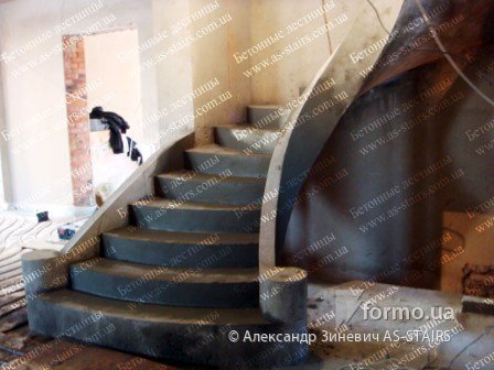 Гладкоподшитая бетонная лестница на тетиве, Александр Зиневич AS-STAIRS, Общественные, Дизайн интерьеров Formo.ua