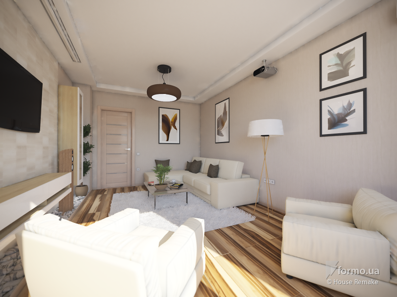 Interior design in virtual reality, House Remake, Гостиная, Дизайн интерьеров Formo.ua