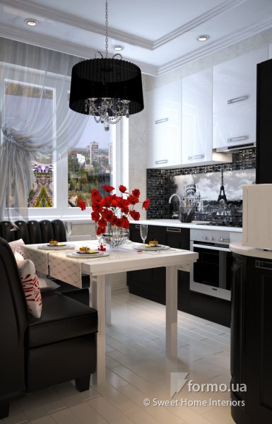 Красное и черное, Sweet Home Interiors, Кухня, Дизайн интерьеров Formo.ua