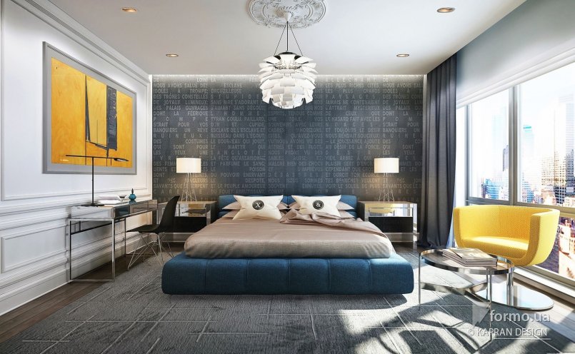 NAVY BLUE BEDROOM, KAPRAN DESIGN, Спальня, Дизайн интерьеров Formo.ua