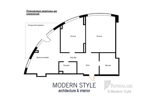 Квартира у моря, Modern Style, Чертежи, Дизайн интерьеров Formo.ua